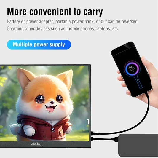 Anmite 14 Inch Touch Portable Monitor 1200P HDR IPS Gaming Monitor USB TYPE C HDMI For Phone Laptop Desktop PS4