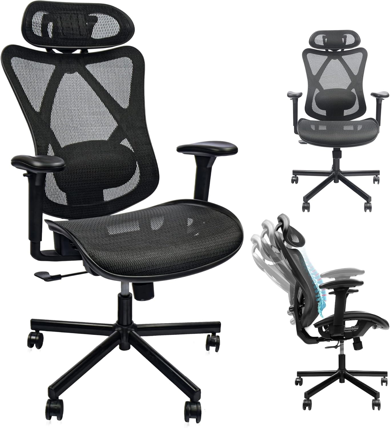 Aero-Flow Performance Desk Chair - Adjustable Lumbar & Headrest